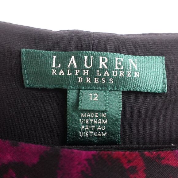 Ralph Lauren Womens Ruched Geometric Dress Size 12 - Picture 8 of 10